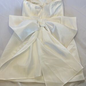 cute white mini dress with bow